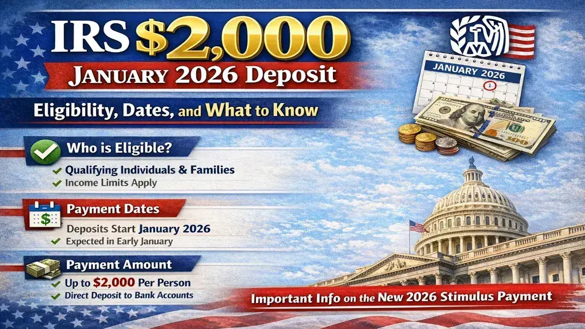 IRS $2,000 deposit, January 2026 IRS payment, IRS refund 2026, IRS eligibility, tax refund January 2026, IRS direct deposit, US tax payments, federal tax refund, IRS payment dates, IRS updates 2026